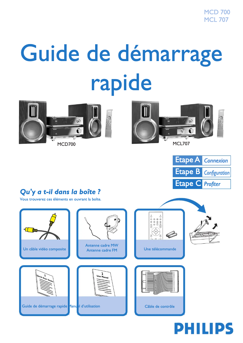 Page n°1 - Guide de démarrage rapide Philips MCL707