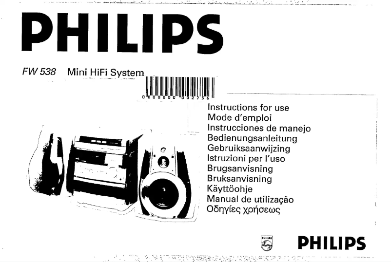 Page 1 de la notice Manuel utilisateur Philips FW538SR