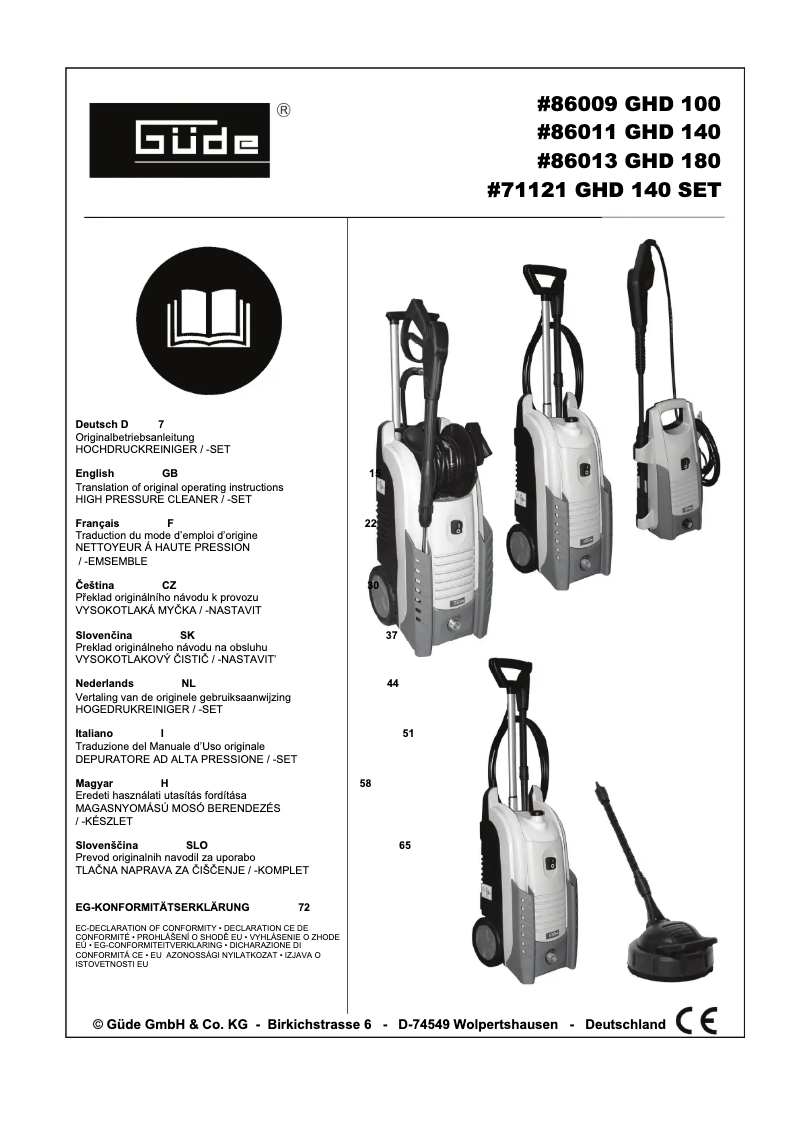Image de la première page du manuel de l'appareil GHD 180