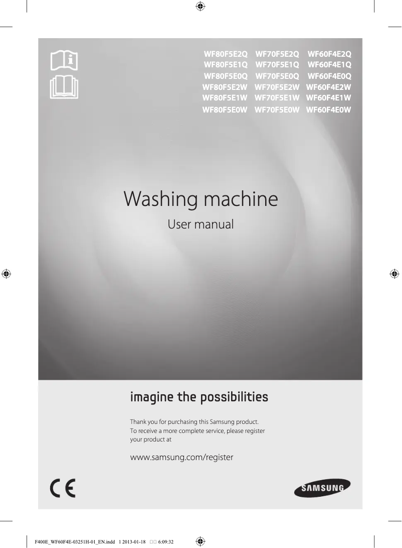 Image de la première page du manuel de l'appareil WF70F5E2W