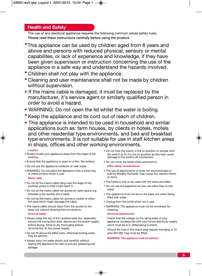 Imagen de la primera página del manual del dispositivo Accents 102602