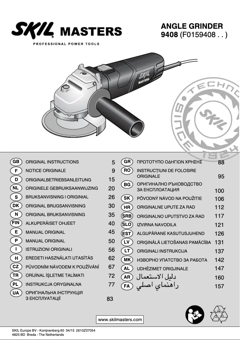 Page 1 de la notice Manuel utilisateur Skil 9408 ME