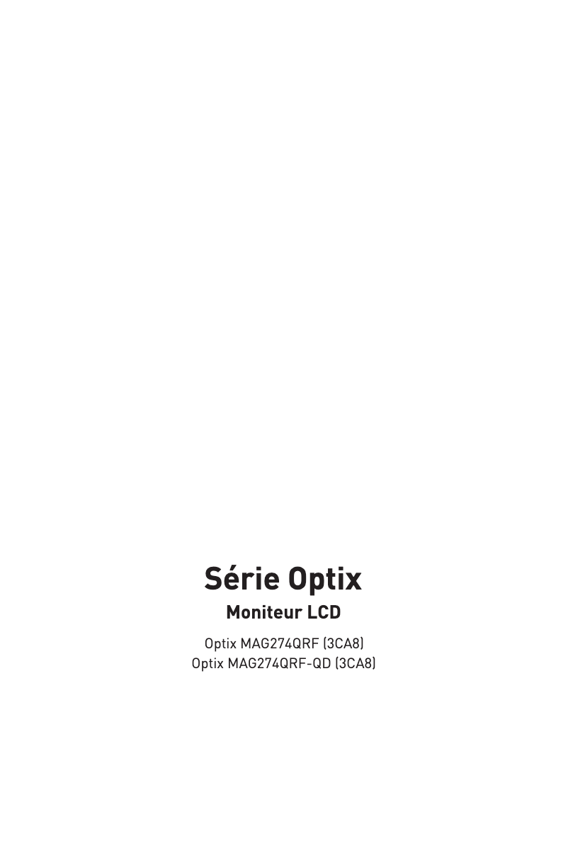 Image de la première page du manuel de l'appareil Optix MAG274QRF