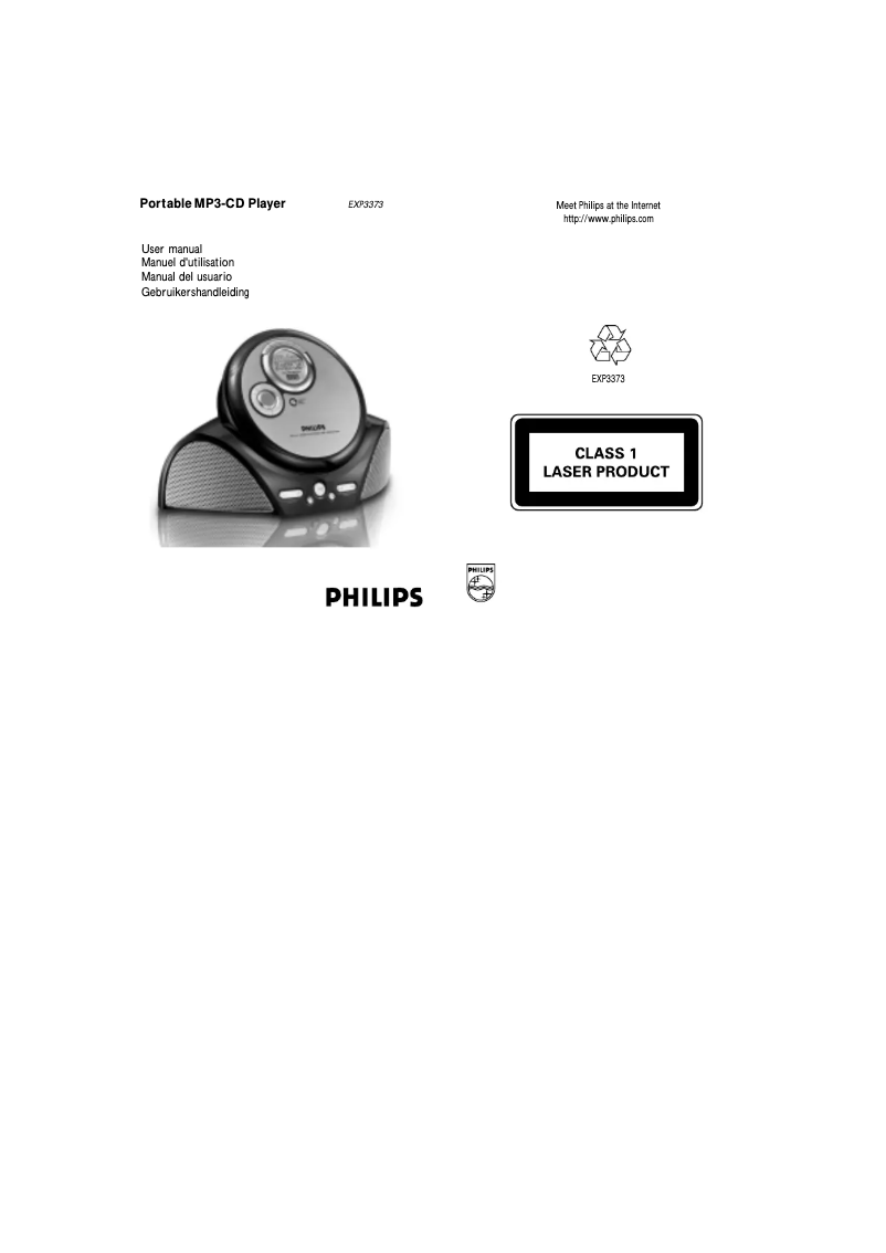 Page 1 de la notice Manuel utilisateur Philips EXP3373