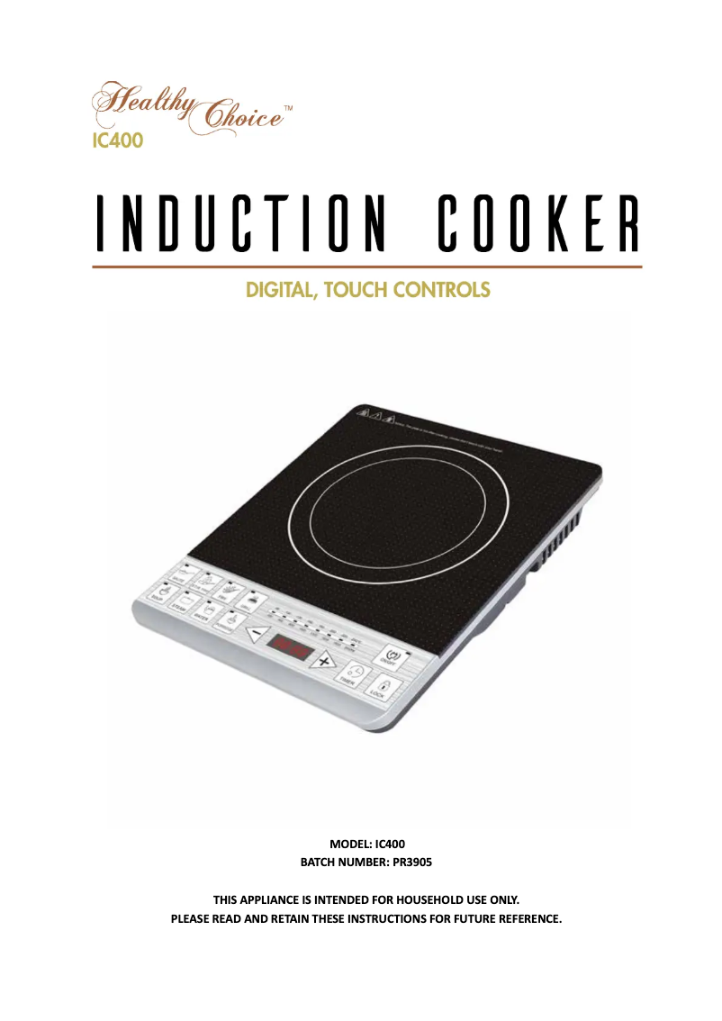 Page n°1 - Manuel utilisateur Healthy Choice IC400