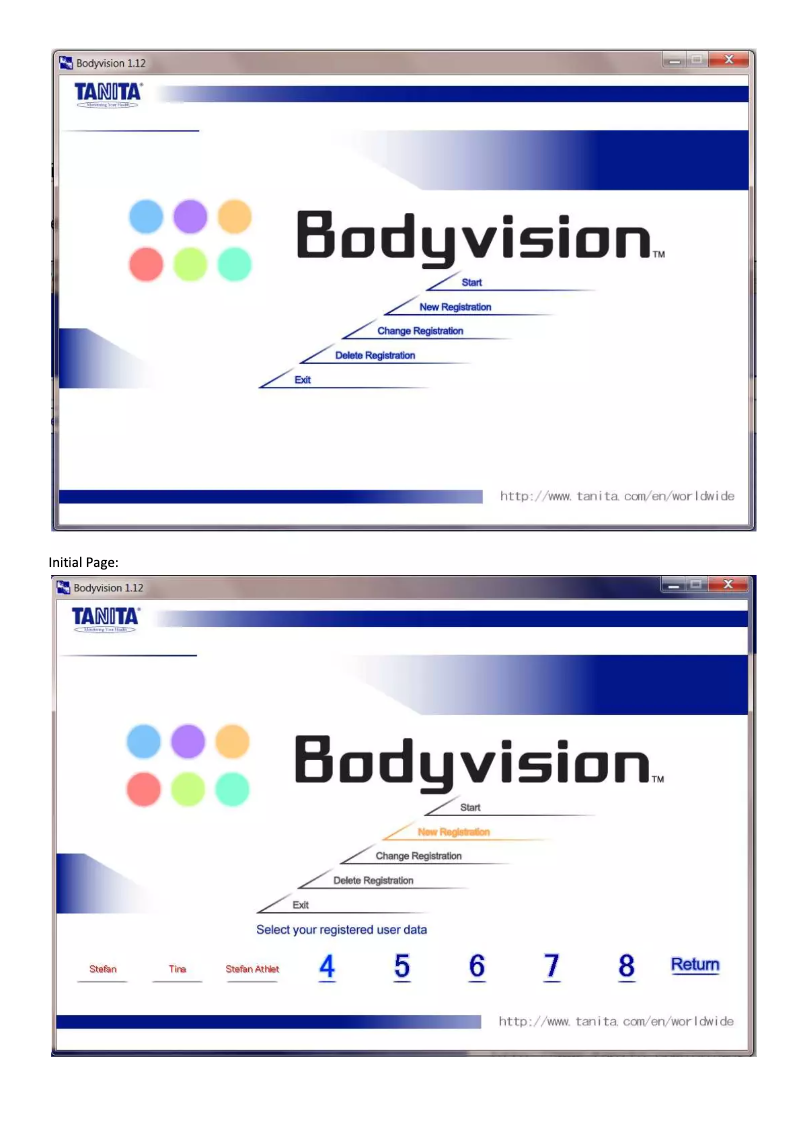 Page 1 de la notice Manuel utilisateur Tanita Bodyvision