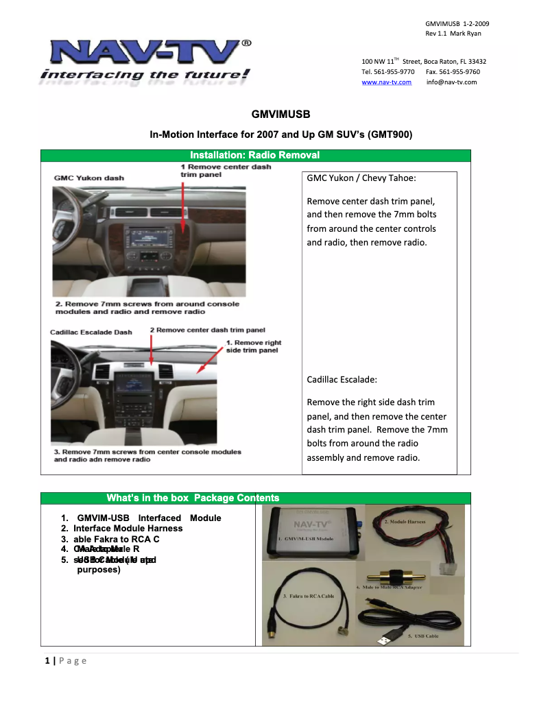 Page n°1 - Manuel utilisateur PAC GMVIMUSB