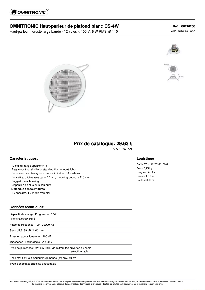 Image de la première page du manuel de l'appareil CS-4W