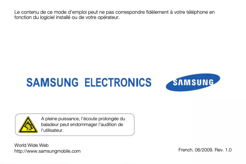 Page n°1 - Manuel utilisateur Samsung GT-C6625