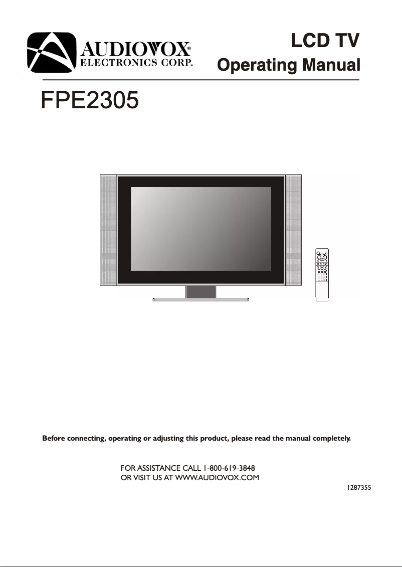 Image de la première page du manuel de l'appareil FPE2305