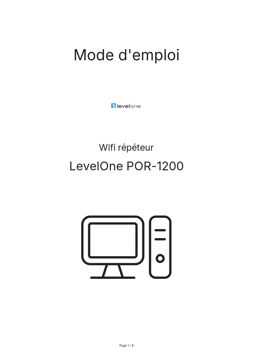 Page n°1 - Mode d'emploi LevelOne POR-1200