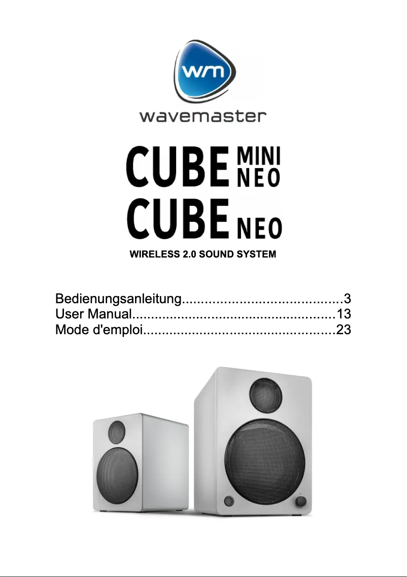 Page 1 de la notice Manuel utilisateur Wavemaster Cube Neo