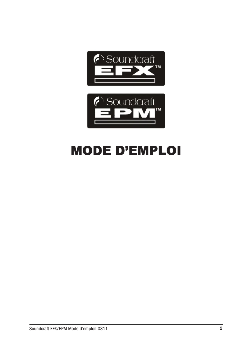 Page n°1 - Manuel utilisateur Soundcraft EFX12