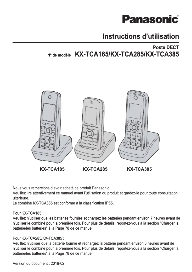 Imagen de la primera página del manual del dispositivo KX-TCA285