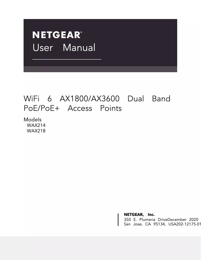 Page n°1 - Manuel utilisateur Netgear WAX214