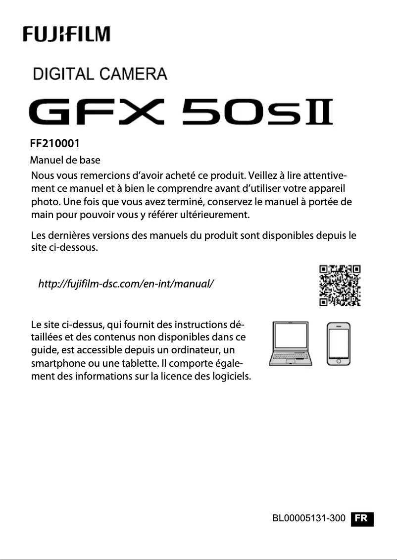Image de la première page du manuel de l'appareil GFX 50S II
