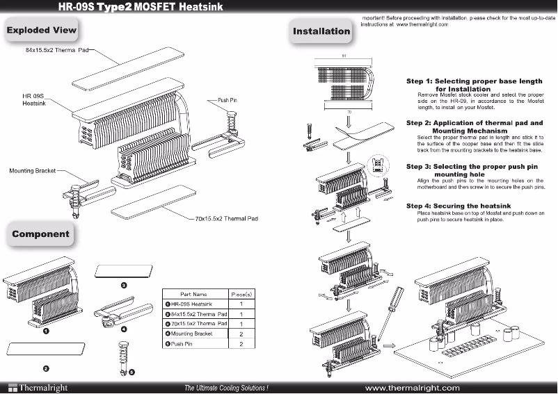 Page n°1 - Manuel utilisateur Thermalright HR-09S