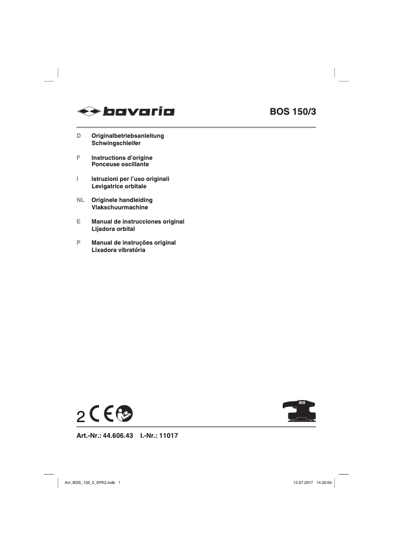 Page n°1 - Manuel utilisateur Bavaria BOS 150/3