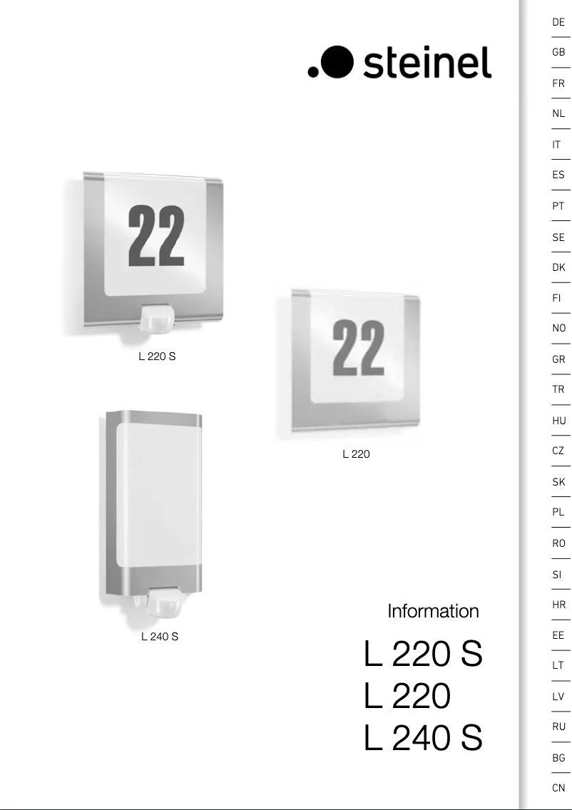Image de la première page du manuel de l'appareil L 220 S