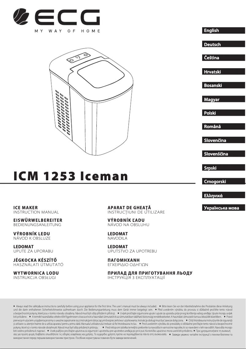 Image de la première page du manuel de l'appareil Iceman ICM 1253