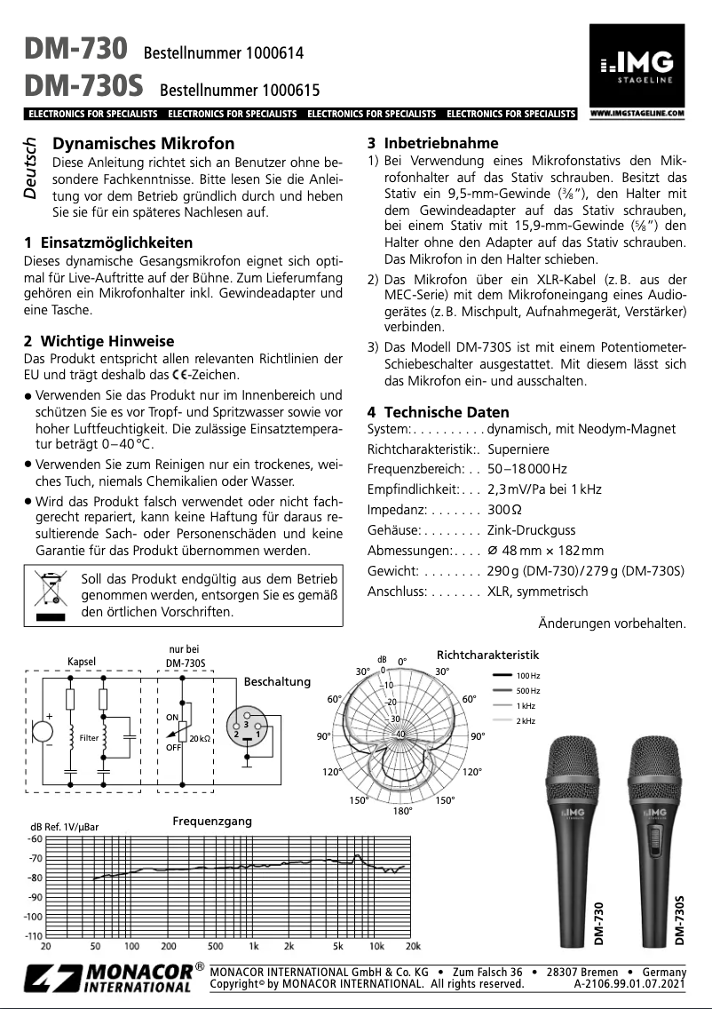 Image de la première page du manuel de l'appareil DM-730