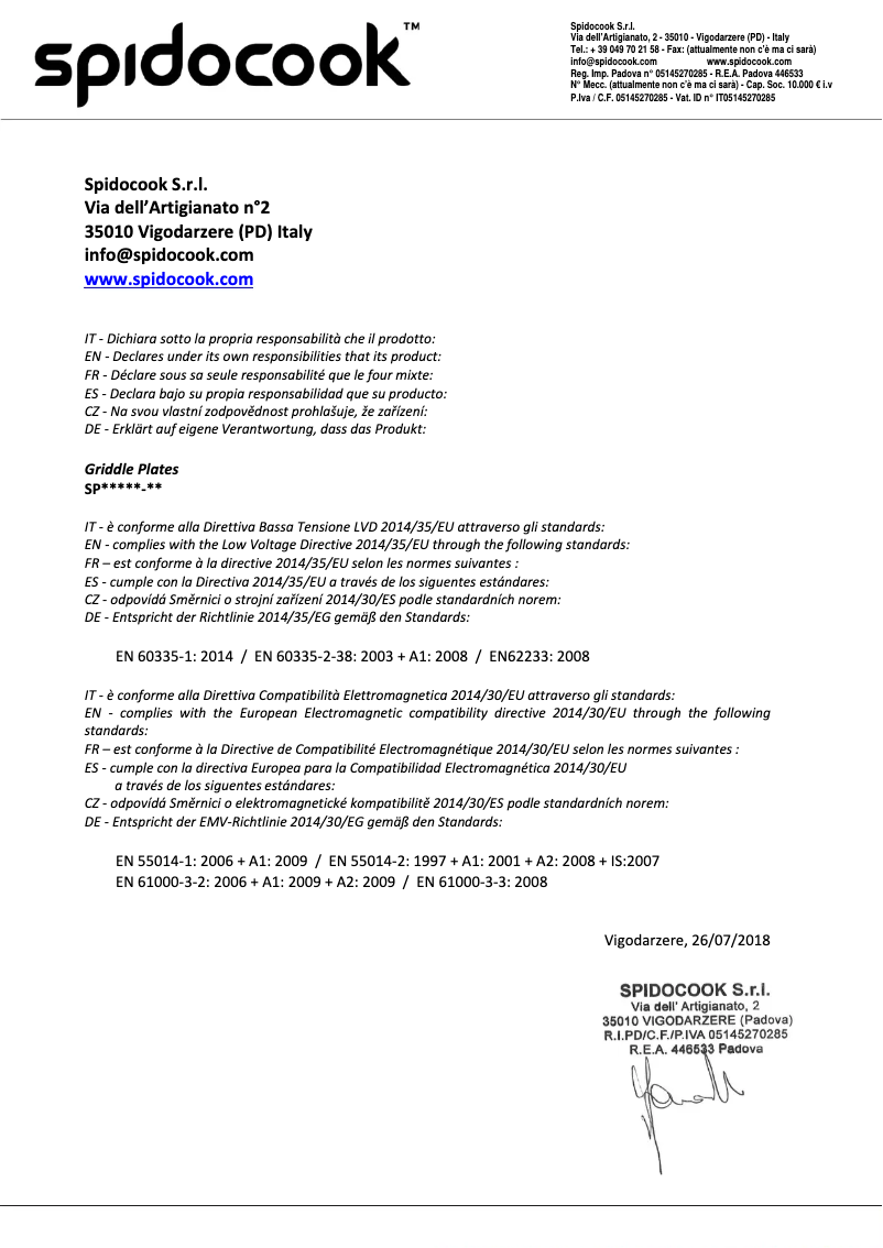 Page 1 de la notice Manuel utilisateur SpidoCook Spidoglass 596045