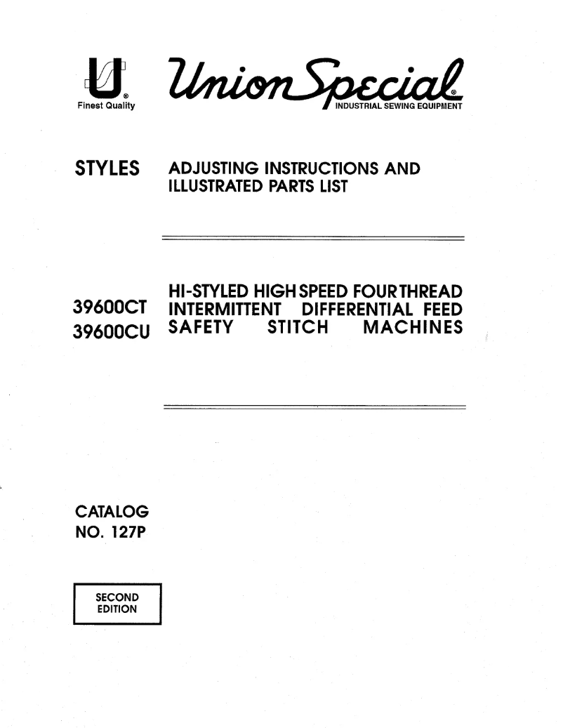 Page 1 de la notice Manuel utilisateur Union Special 39600CT