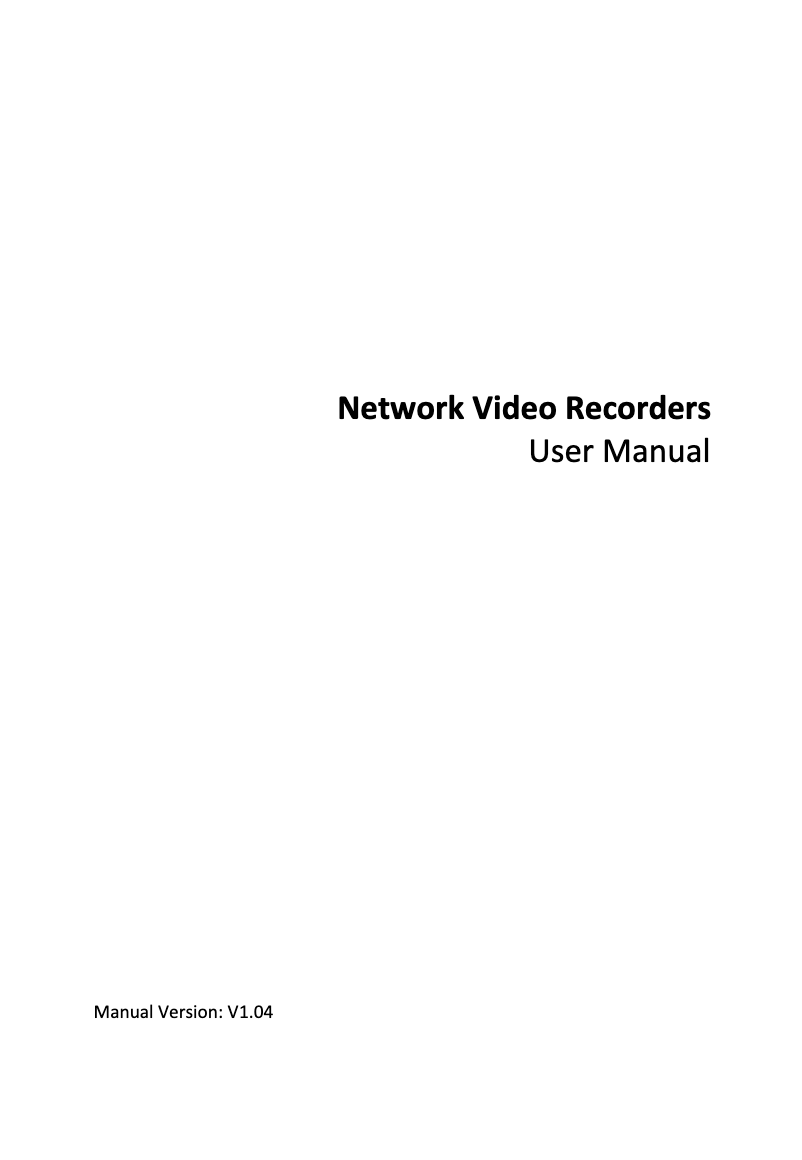 Page n°1 - Manuel utilisateur UniView NVR304-32EP