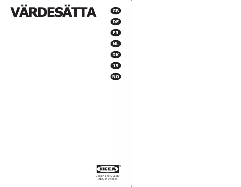 Image de la première page du manuel de l'appareil VARDESATTA