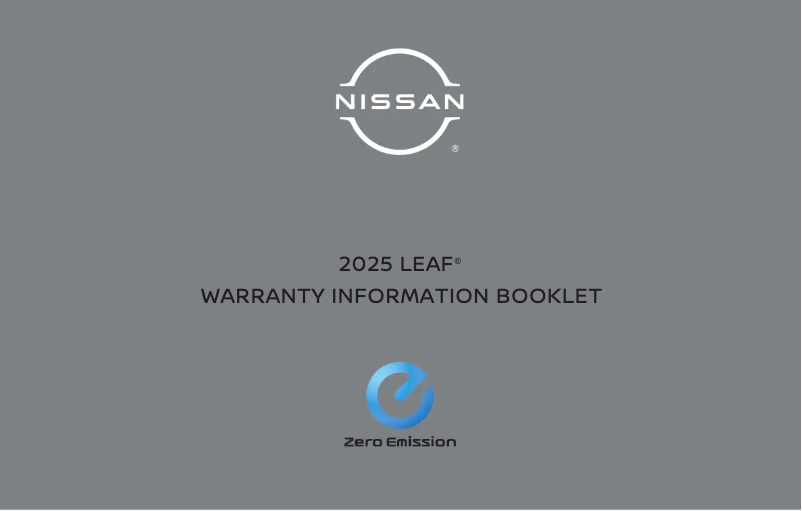 Página 1 del manual Información de garantía Nissan LEAF (2025)