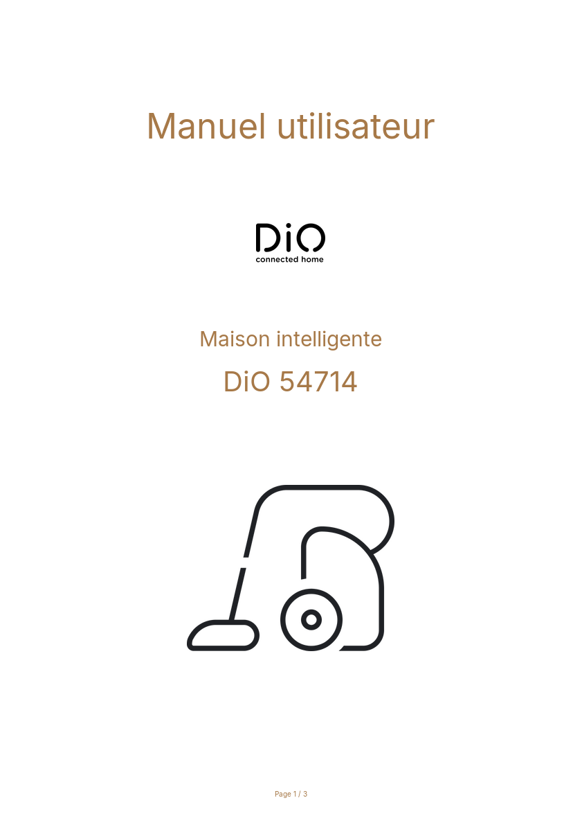 Page n°1 - Manuel utilisateur DiO 54714