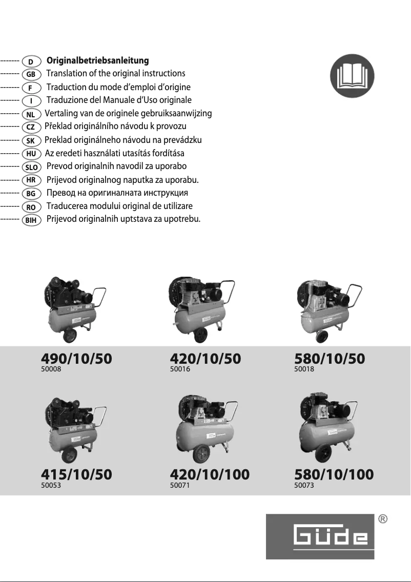 Página 1 del manual Manual de usuario Güde 580/10/100 EU 400V