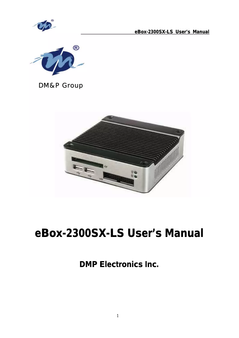 Página 1 del manual Manual de usuario DMP Electronics EBOX-2300SX-LS