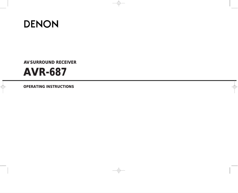 Page n°1 - Manuel utilisateur Denon AVR-687