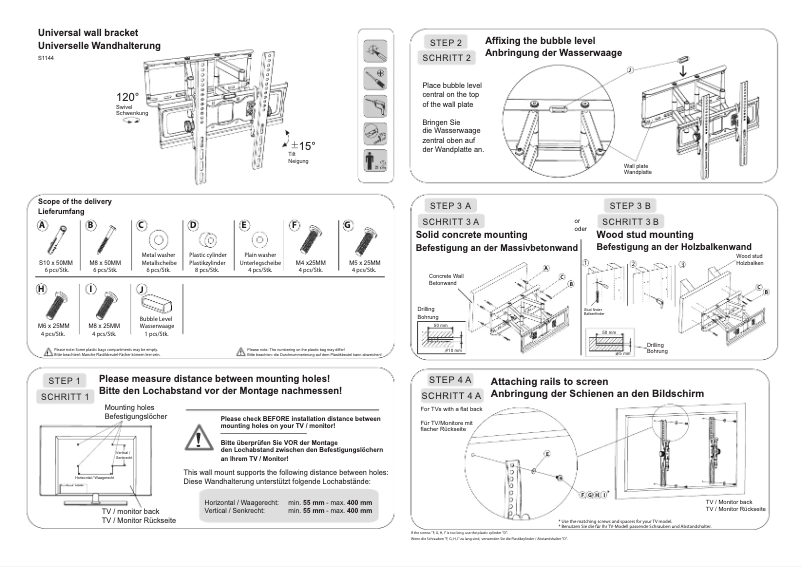 Image de la première page du manuel de l'appareil S1144