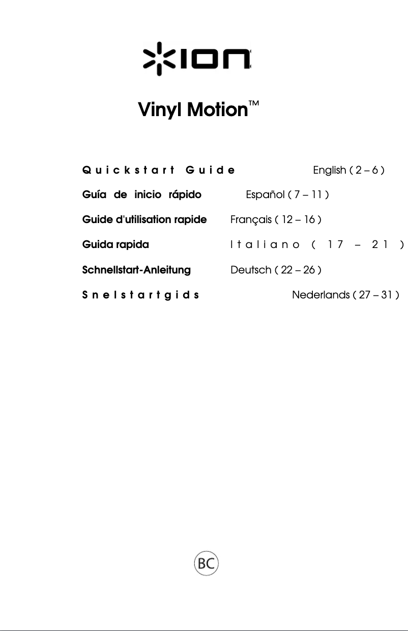 Page n°1 - Manuel utilisateur ION Vinyl Motion
