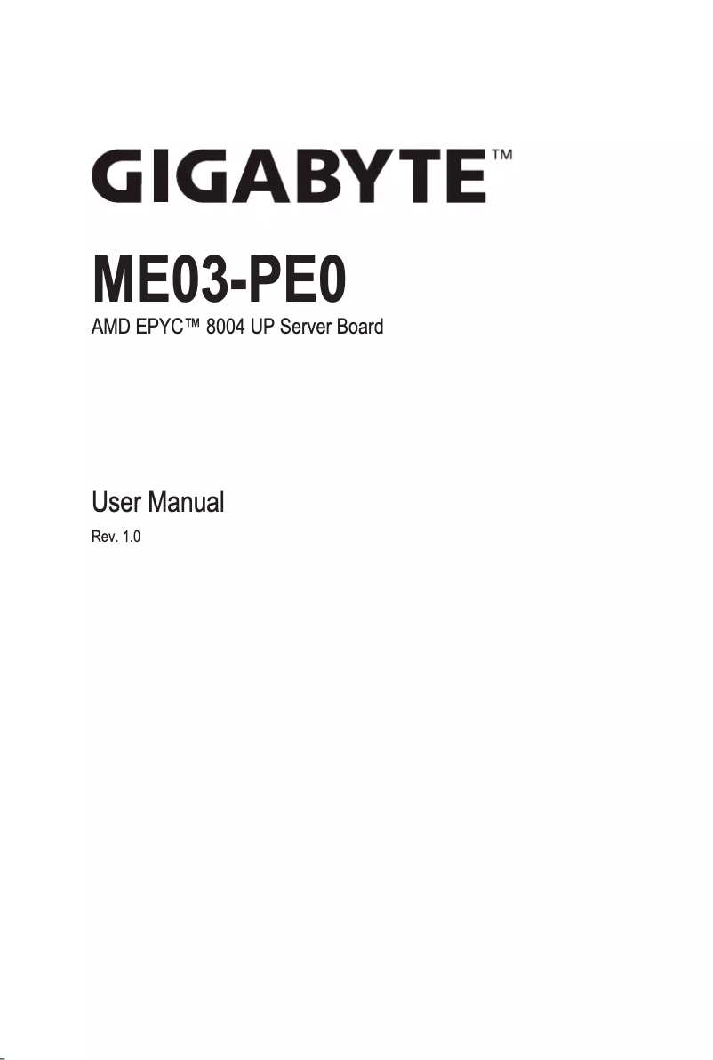 Página 1 del manual Manual de usuario Gigabyte ME03-PE0