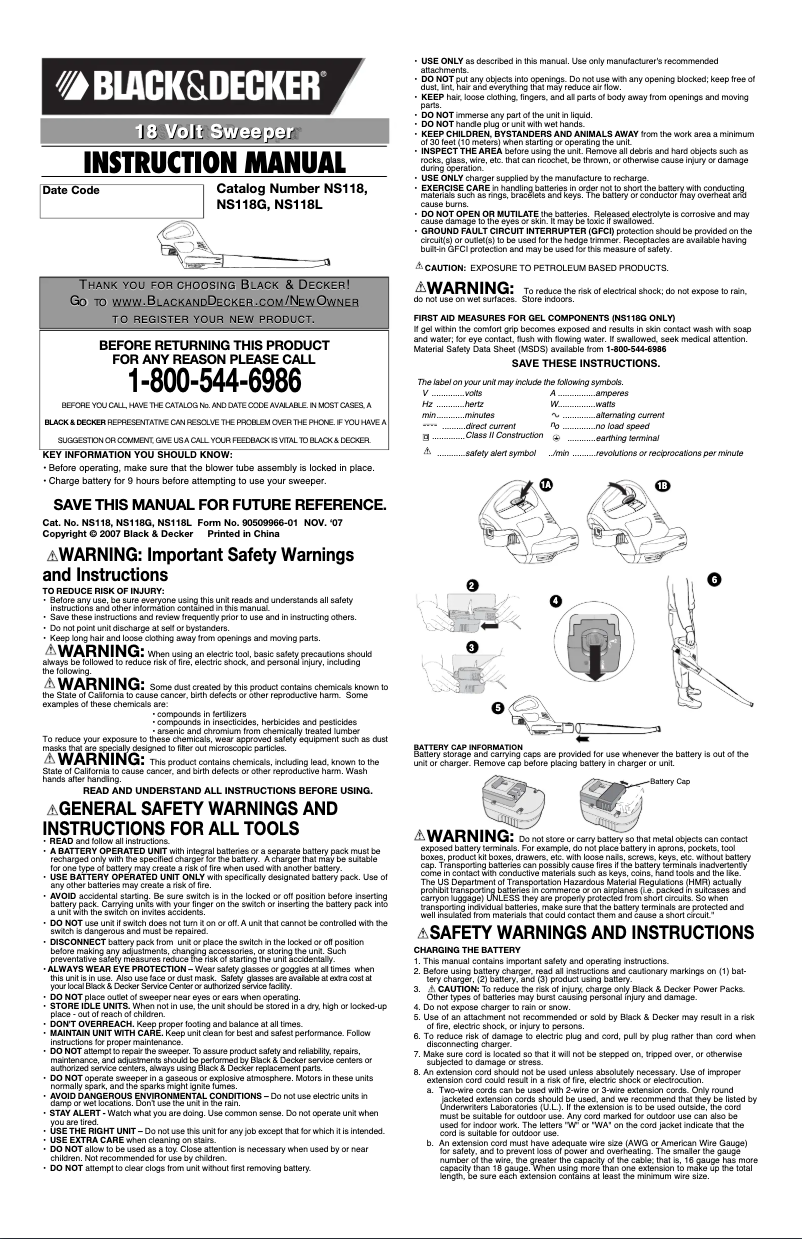 Imagen de la primera página del manual del dispositivo NS118