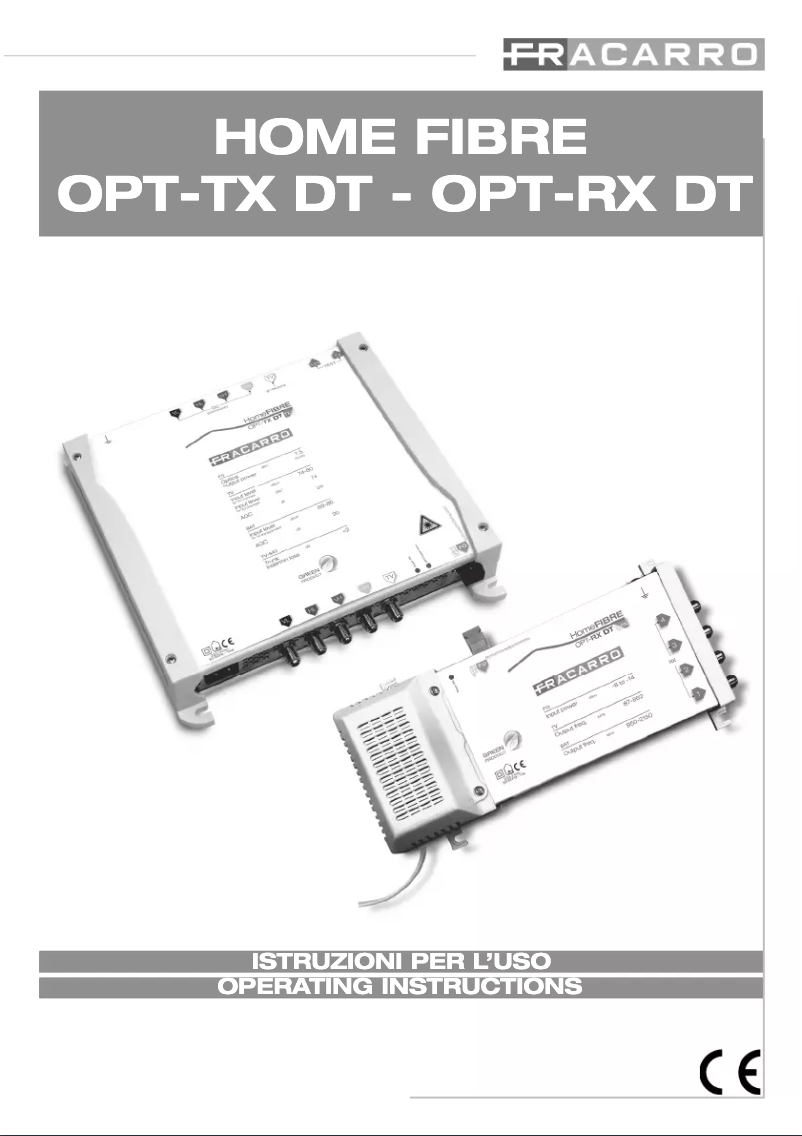 Page n°1 - Manuel utilisateur Fracarro OPT-TX-DT