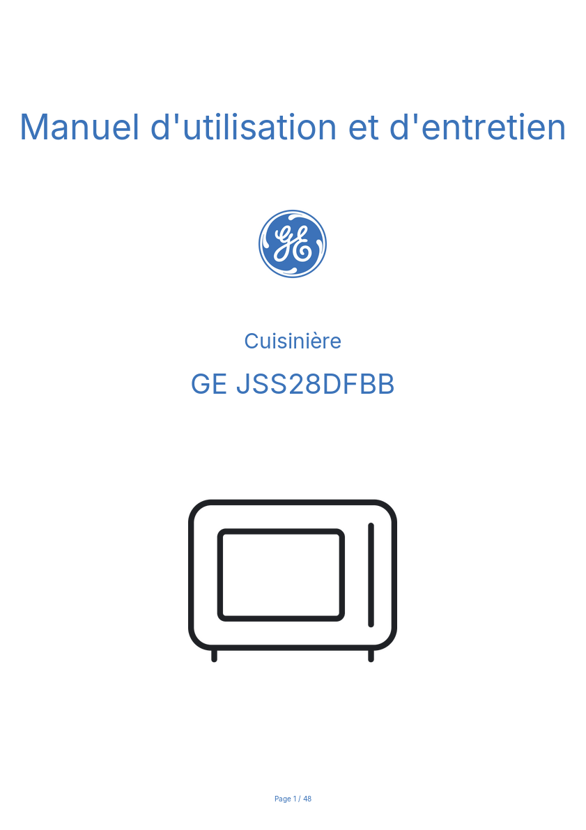 Image de la première page du manuel de l'appareil JSS28DFBB
