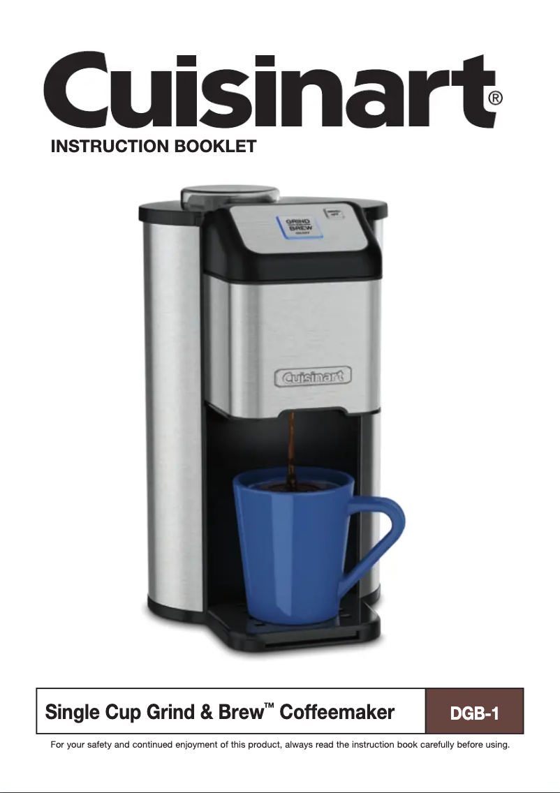 Image de la première page du manuel de l'appareil Grind & Brew DGB-1