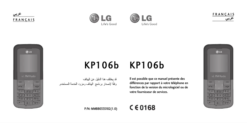 Página 1 del manual Manual de usuario LG KP106B