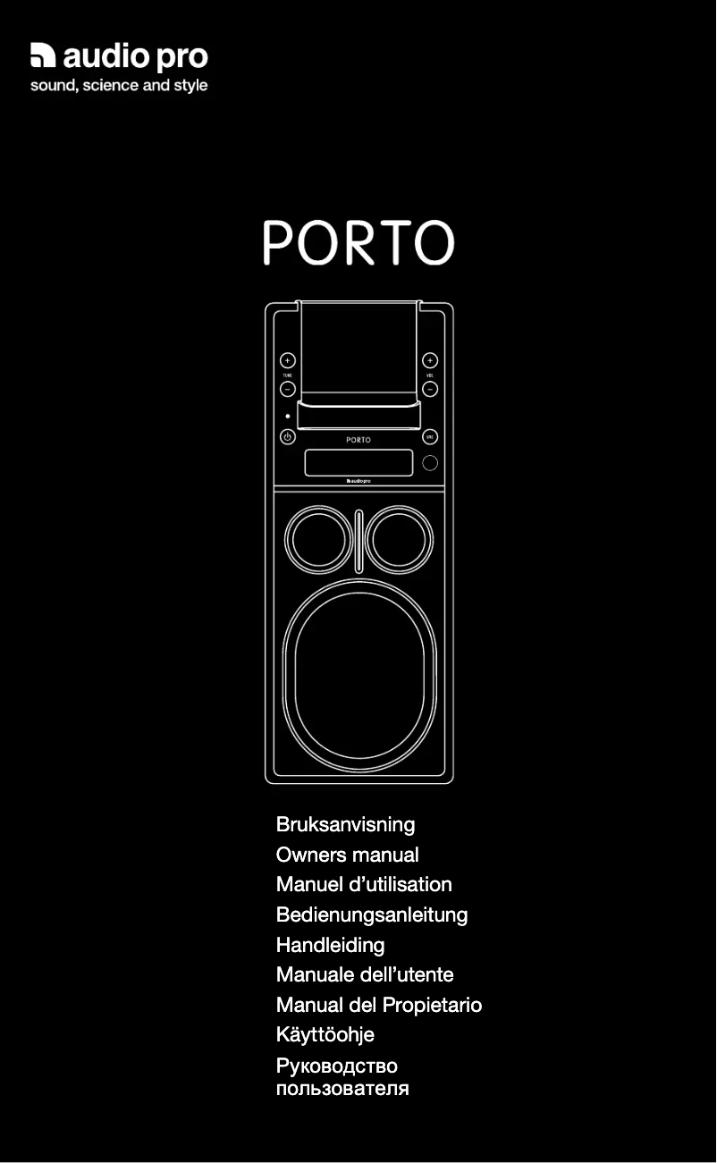 Page n°1 - Manuel utilisateur Audio Pro Porto docking speaker