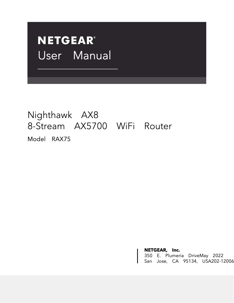 Page 1 de la notice Manuel utilisateur Netgear Nighthawk RAX75
