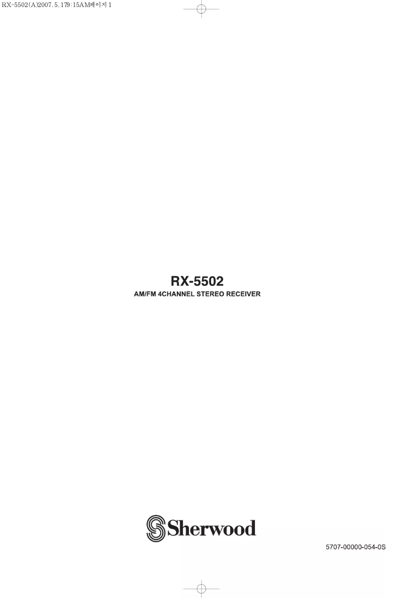 Page n°1 - Manuel utilisateur Sherwood RX-5502
