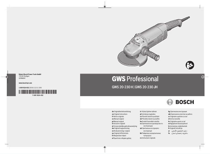 Page n°1 - Manuel utilisateur Bosch GWS 2200-230 Professional