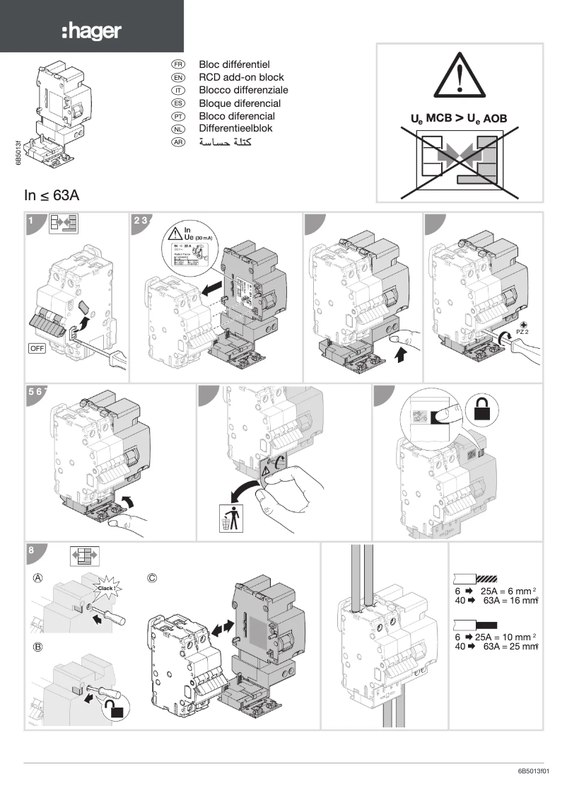 Page 1 de la notice Manuel utilisateur Hager BF464