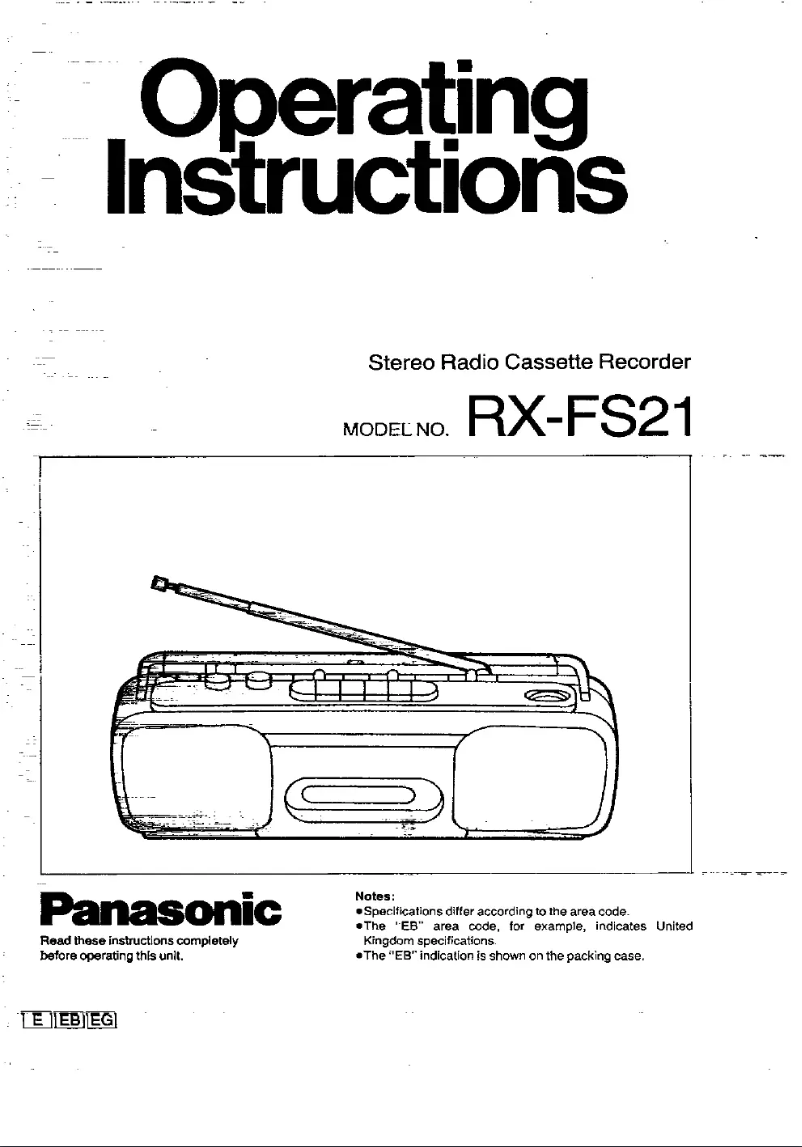 Page n°1 - Manuel utilisateur Panasonic RX-FS21