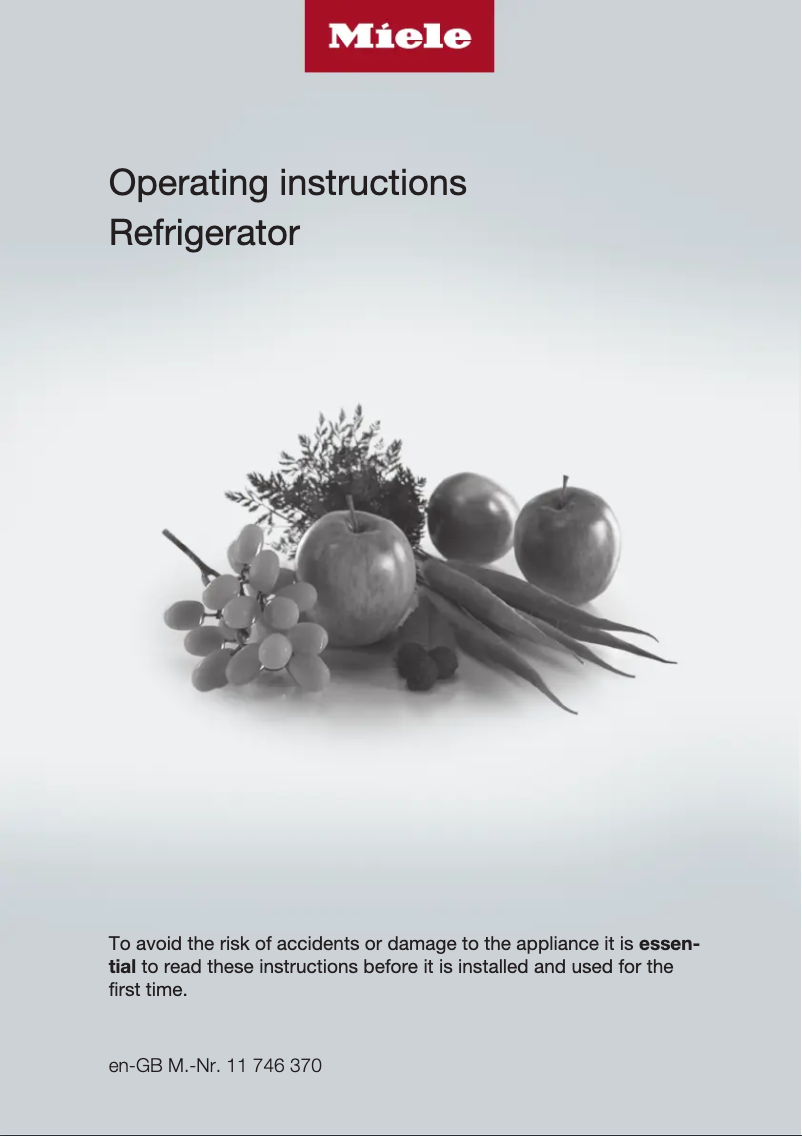 Page n°1 - Manuel utilisateur Miele K 7763 E