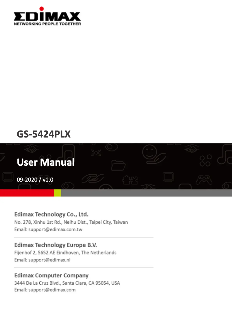 Page 1 de la notice Manuel utilisateur Edimax GS-5654PLX V2